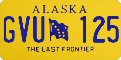 AK license plate GVU125