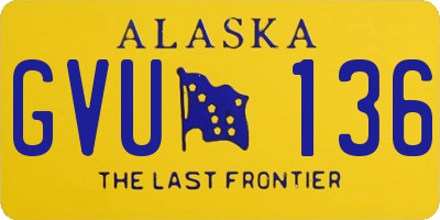 AK license plate GVU136