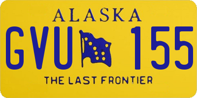 AK license plate GVU155