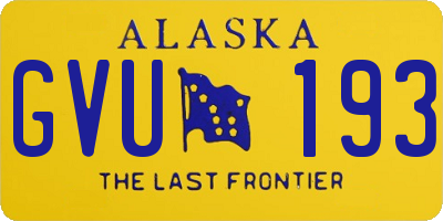 AK license plate GVU193