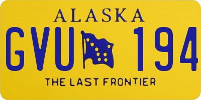 AK license plate GVU194