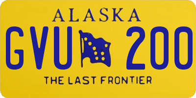 AK license plate GVU200