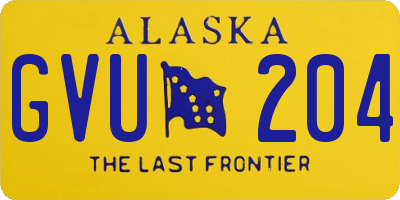 AK license plate GVU204