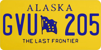 AK license plate GVU205