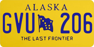 AK license plate GVU206