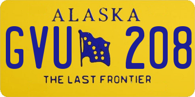 AK license plate GVU208