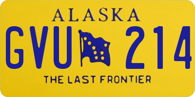 AK license plate GVU214