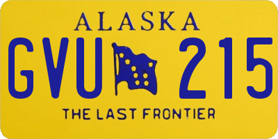 AK license plate GVU215