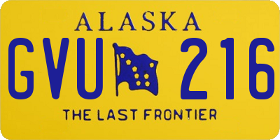 AK license plate GVU216