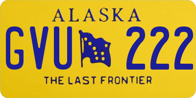 AK license plate GVU222