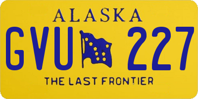 AK license plate GVU227