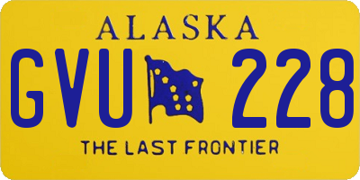 AK license plate GVU228