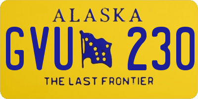 AK license plate GVU230