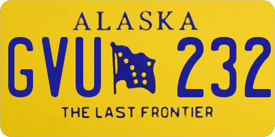 AK license plate GVU232