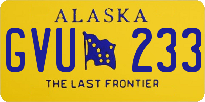 AK license plate GVU233