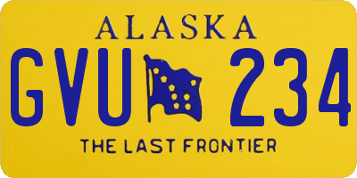 AK license plate GVU234