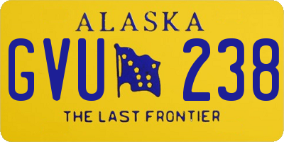 AK license plate GVU238