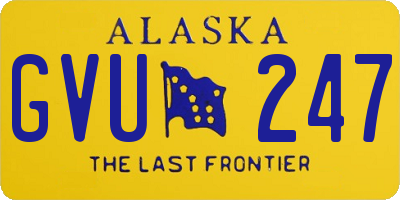 AK license plate GVU247