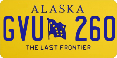 AK license plate GVU260