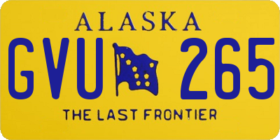 AK license plate GVU265