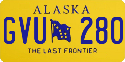 AK license plate GVU280