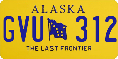 AK license plate GVU312