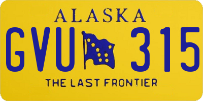 AK license plate GVU315