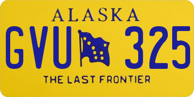 AK license plate GVU325