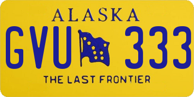 AK license plate GVU333