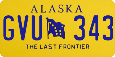 AK license plate GVU343