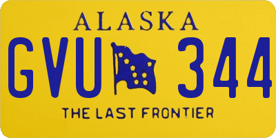 AK license plate GVU344