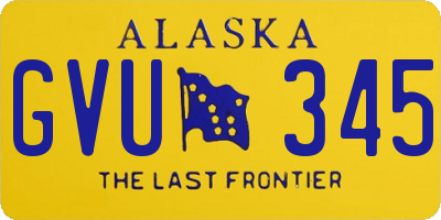 AK license plate GVU345