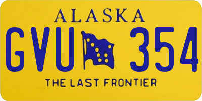 AK license plate GVU354