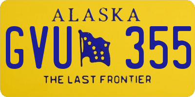 AK license plate GVU355