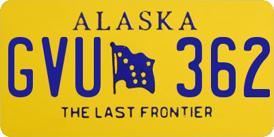 AK license plate GVU362