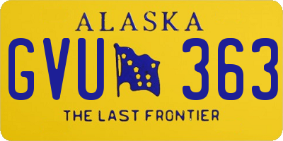 AK license plate GVU363