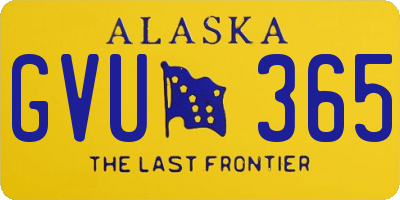 AK license plate GVU365