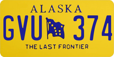 AK license plate GVU374