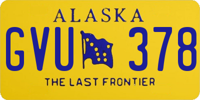 AK license plate GVU378