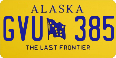 AK license plate GVU385