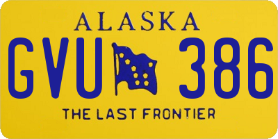 AK license plate GVU386