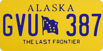 AK license plate GVU387