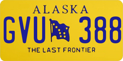 AK license plate GVU388