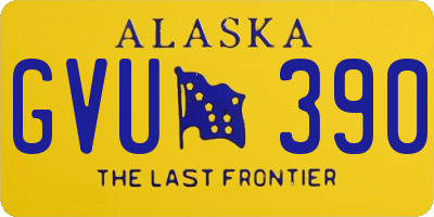 AK license plate GVU390