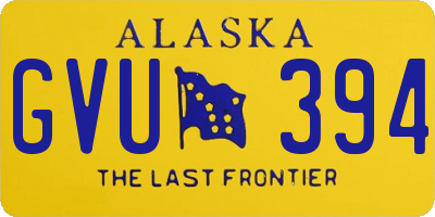 AK license plate GVU394