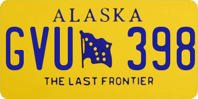 AK license plate GVU398