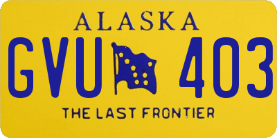 AK license plate GVU403