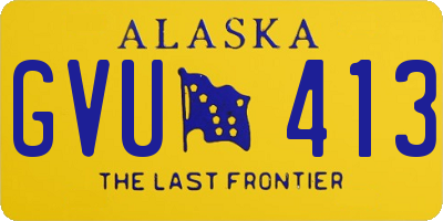 AK license plate GVU413