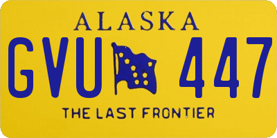 AK license plate GVU447