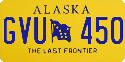 AK license plate GVU450